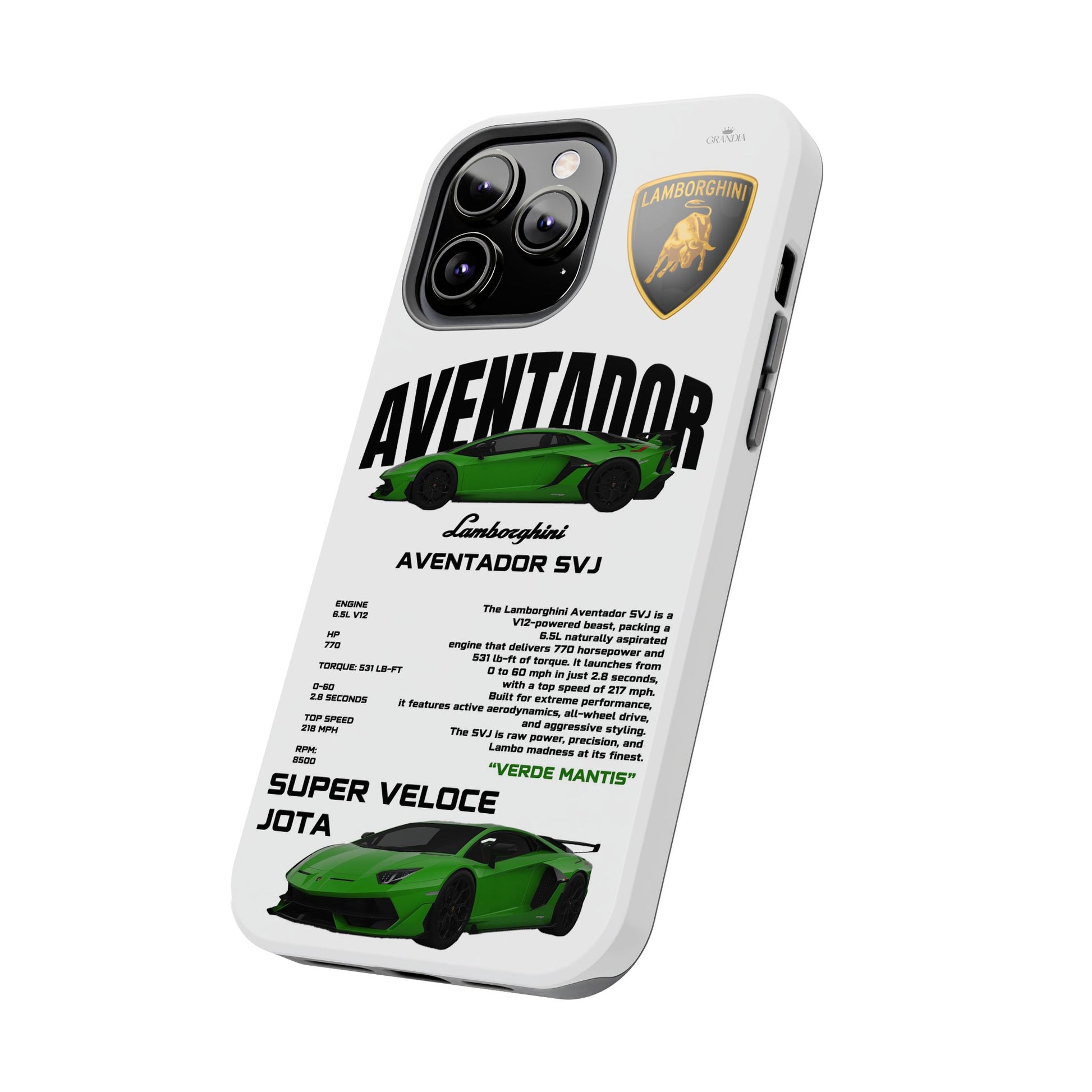 Lamborghini Aventador SVJ Tough Case (WHITE)
