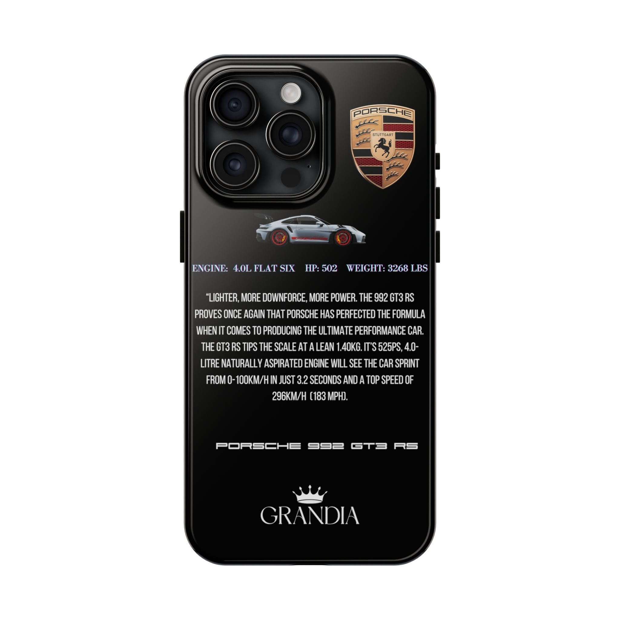 PORSCHE 911 GT3 RS Hard case (BLACK)