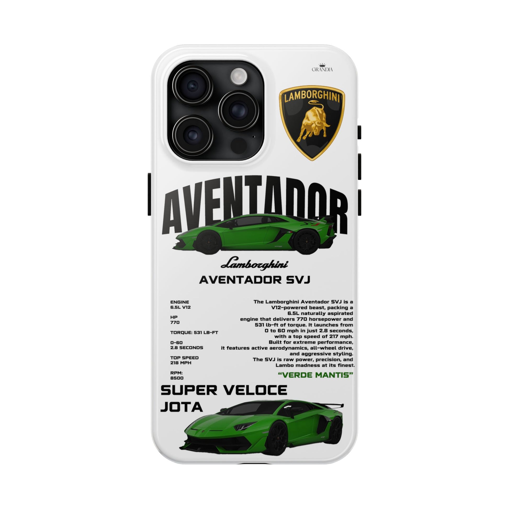 Lamborghini Aventador SVJ Tough Case (WHITE)